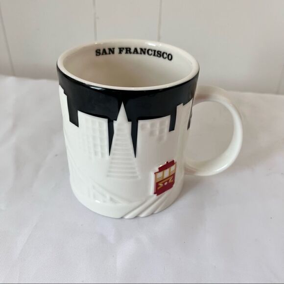 Starbucks 2012 San Francisco City 3D Relief Coffee Mug Skyline Cable Car 18 oz - Picture 1 of 9